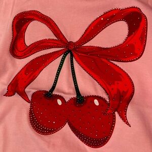 Charming Pink Cherry Ladies Small/Medium T-Shirt